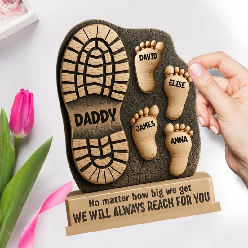 Customized Family Personalized Shape Double Layer Wooden Sign Father's Day Gift