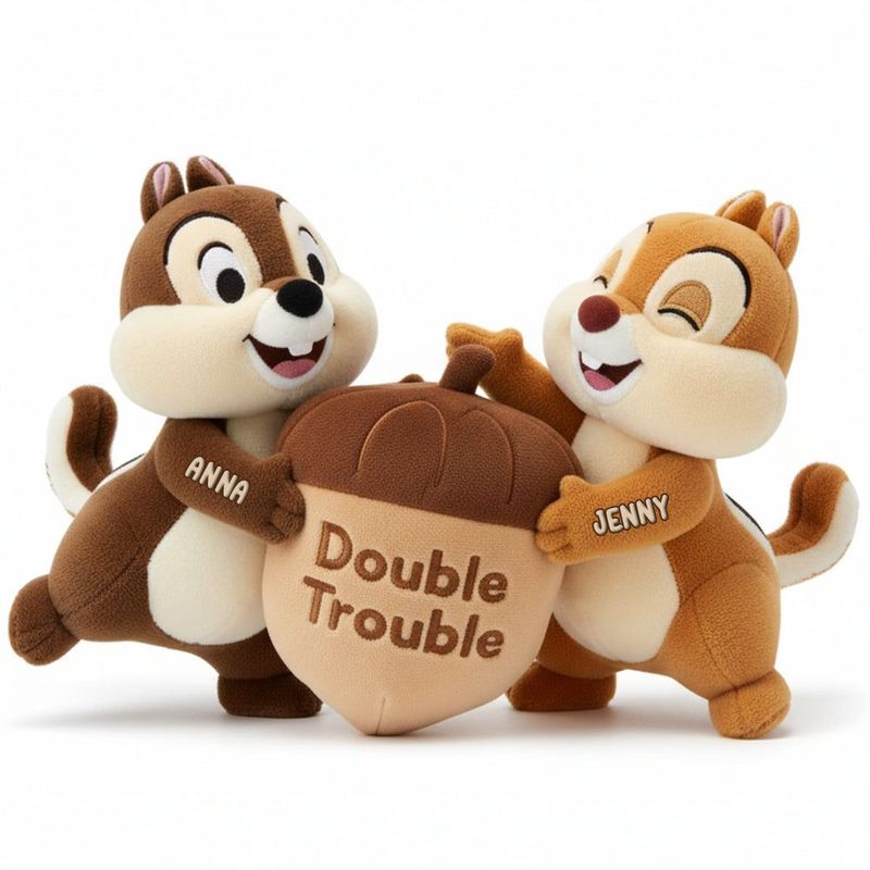 Funny Squirrel Friends Personalized Gifts For Bestie Pillow Double Trouble 06natn201125
