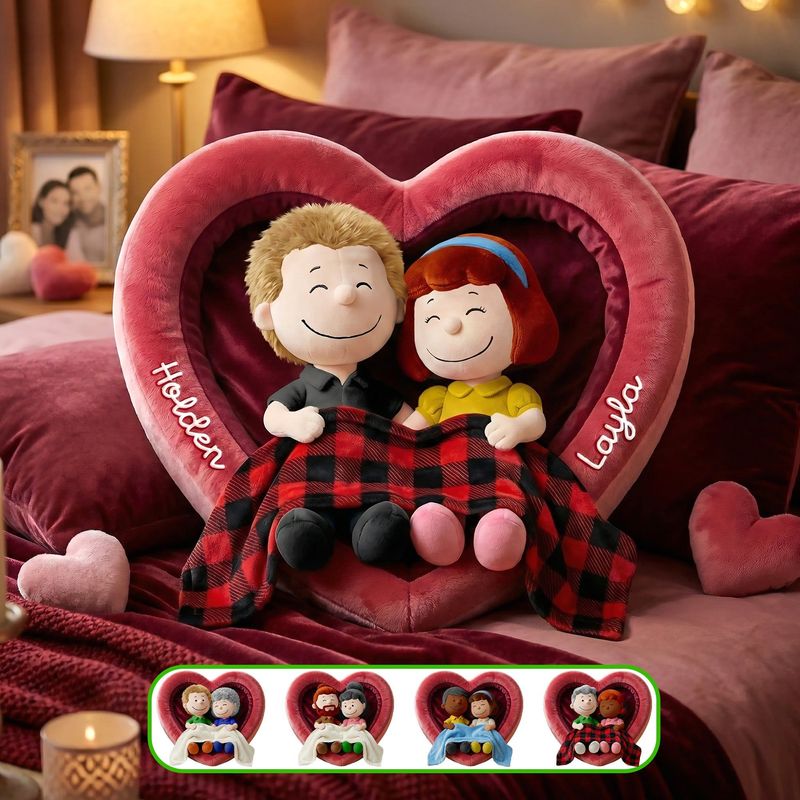 Happy Cute Couple Snuggling Custom Shape Pillow, Personalized Gifts For Couple 02qhmg261125