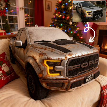 Custom Rusty Car Photo Cushion – Personalized Vintage Auto Pillow for Classic Car Fans