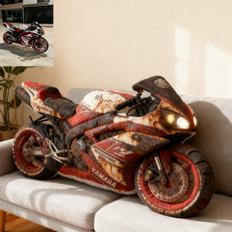 Custom Rusty Car Photo Cushion – Personalized Vintage Auto Pillow for Classic Car Fans