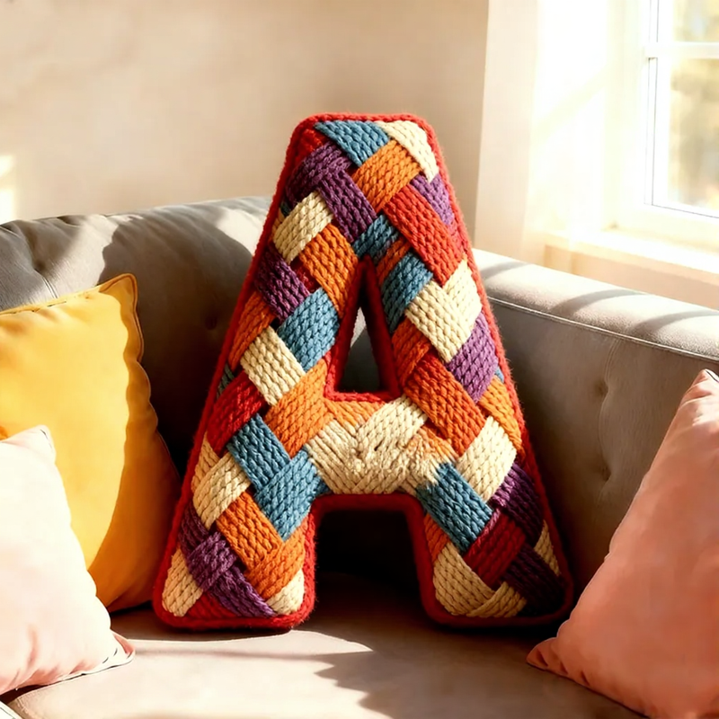 Personalized Woven Style Pillow with Custom Name 3D Graphic Print Unique Cushion Gifts