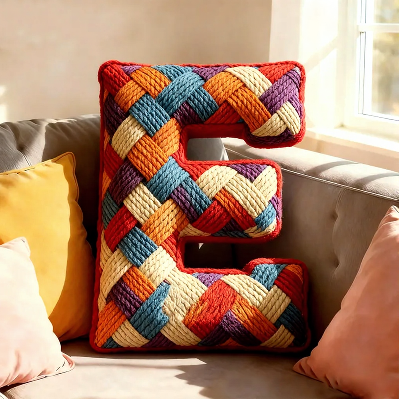 Personalized Woven Style Pillow with Custom Name 3D Graphic Print Unique Cushion Gifts