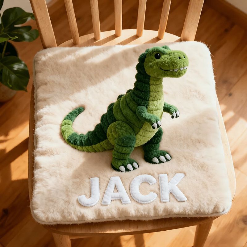 Personalized Flame Master 3D Dragon Plush Cushion – Soft Red & Gold Embroidered Decorative Pillow
