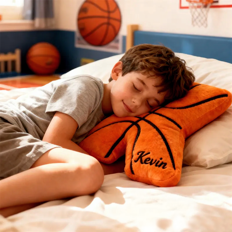 Personalized Graphic3DPrint Basketball Letter Shaped Pillow with Custom Name for Sports Fans