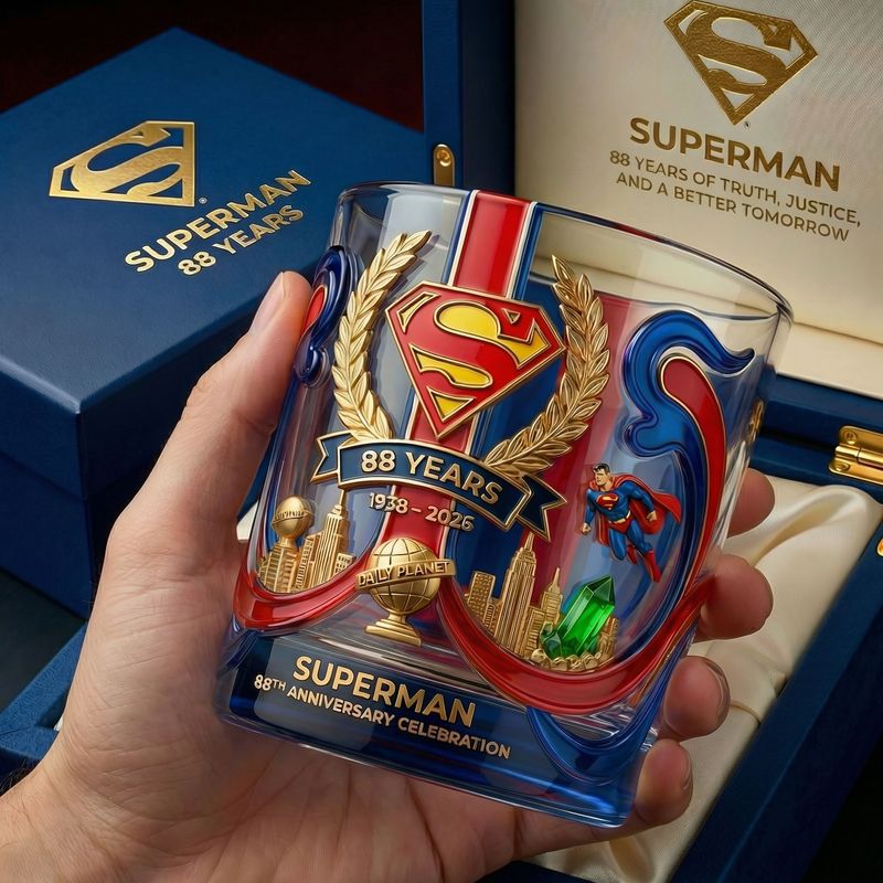 Superman 88th Anniversary Glass - Hero Legacy Edition (1938-2026)