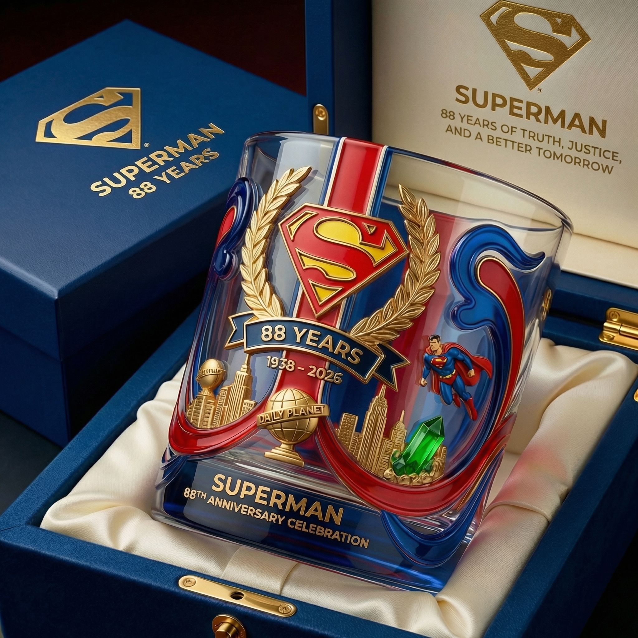 Superman 88th Anniversary Glass - Hero Legacy Edition (1938-2026)