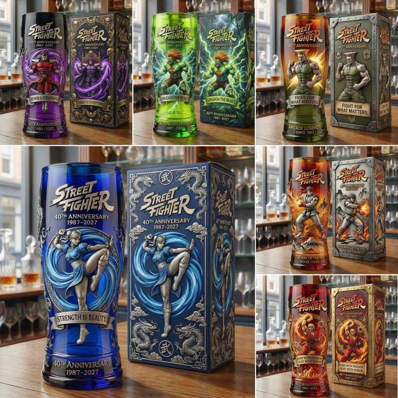 🕹️ Arcade-Kämpfer 40-jähriges Jubiläum-Legacy-Glas