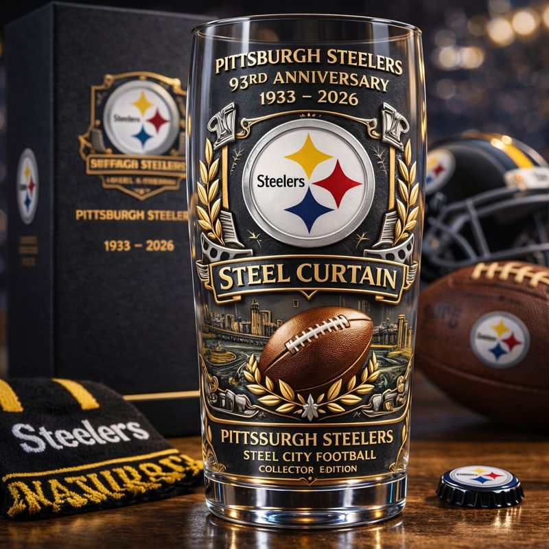 🏈2026 Fußball mannschaft Jubiläum Sammler Pint Glas🎁