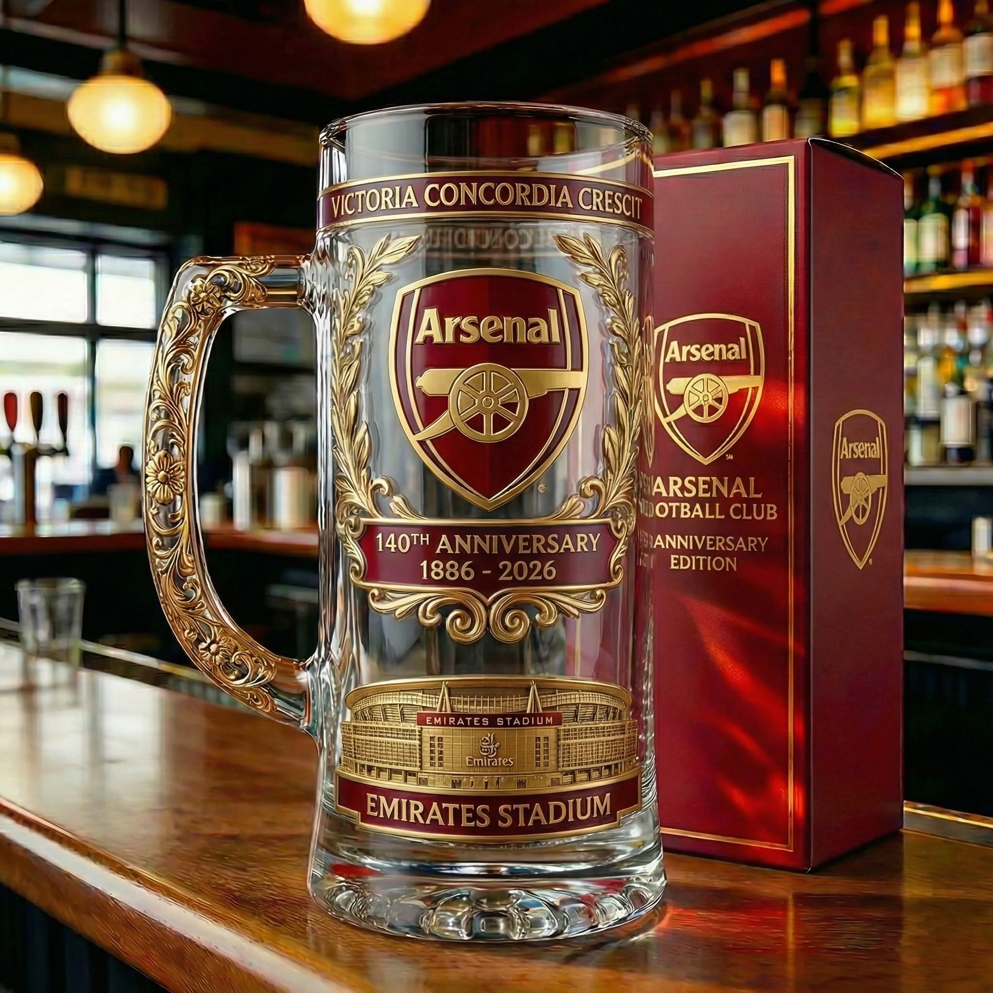 Arsenal 140th Anniversary Gedenk glas (1886-2026)