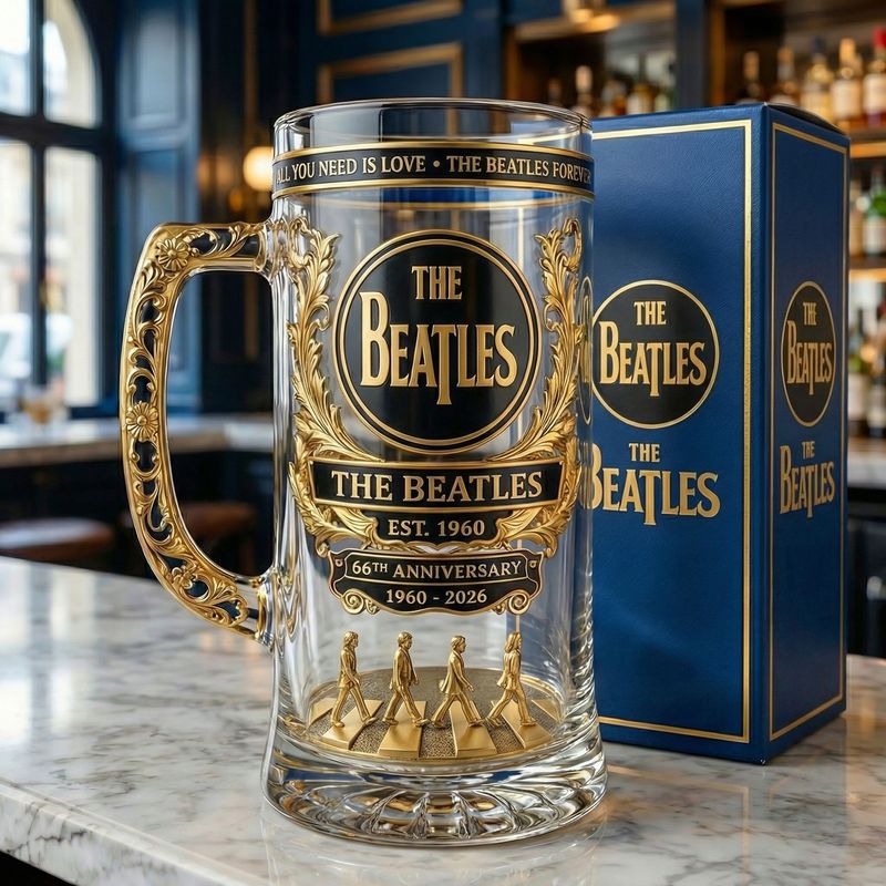 Das Beatles-Bier Stein zum 66-jährigen Jubiläum