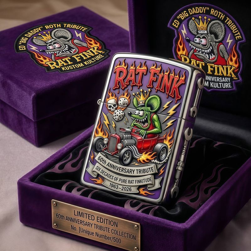 🐀Rat Fink 60. Jubiläum: Kustom Kulture Legacy Feuerzeug🔥