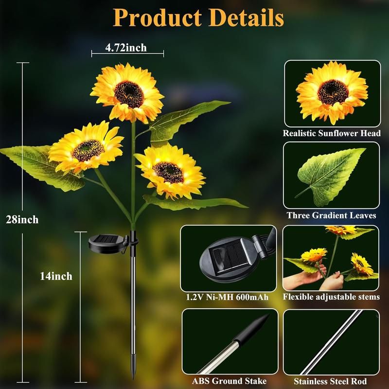 Mother's Day Sale - Solar LED Sunflower Garden Lights-29.6inch