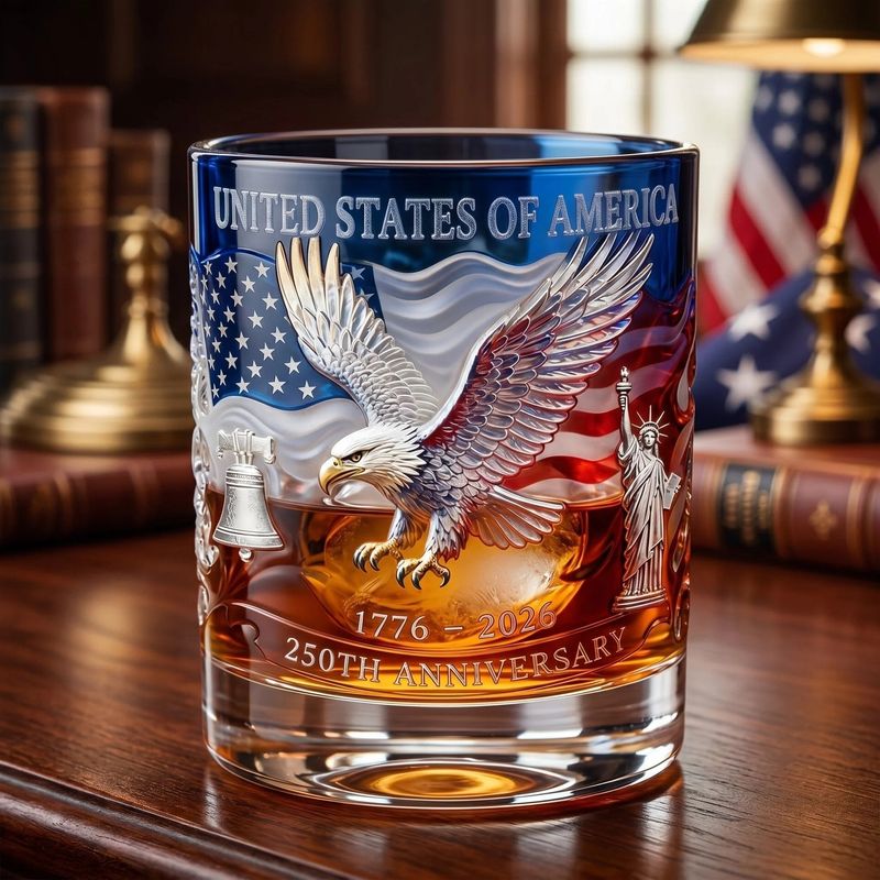 Limited Edition 2026 USA 250th Anniversary Commemorative Glass – 1776-2026 Heritage Edition