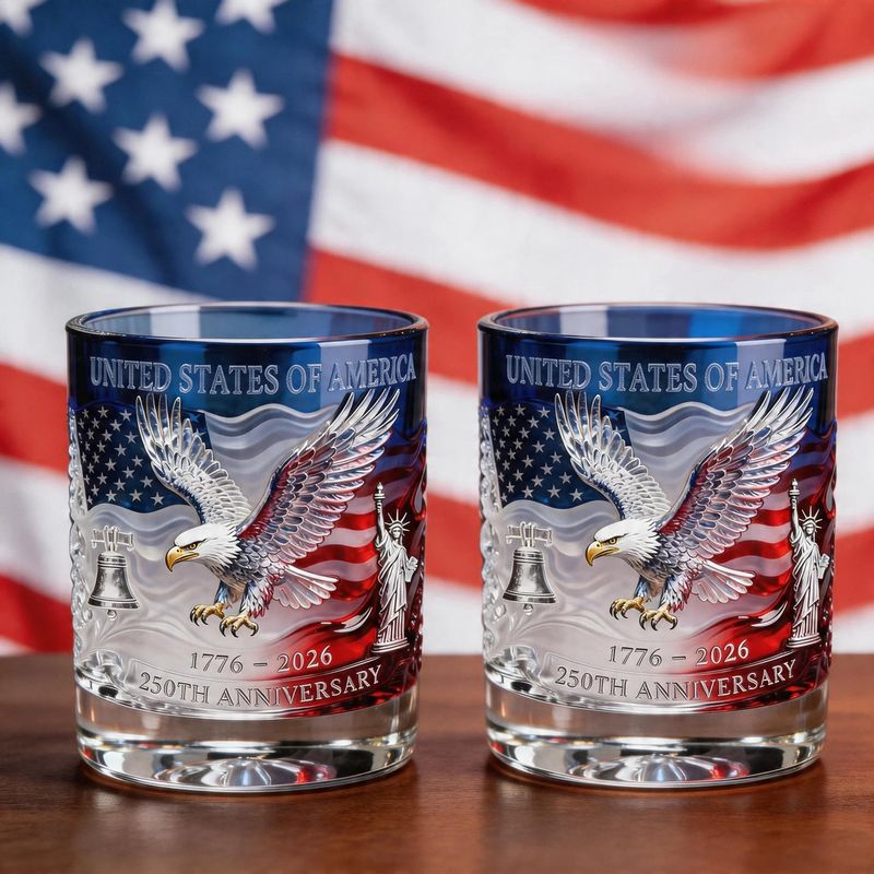Limited Edition 2026 USA 250th Anniversary Commemorative Glass – 1776-2026 Heritage Edition