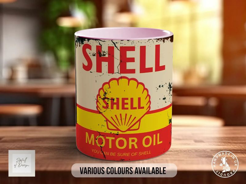 Shell Motor Oil Mug – Vintage Petrol Can Gift