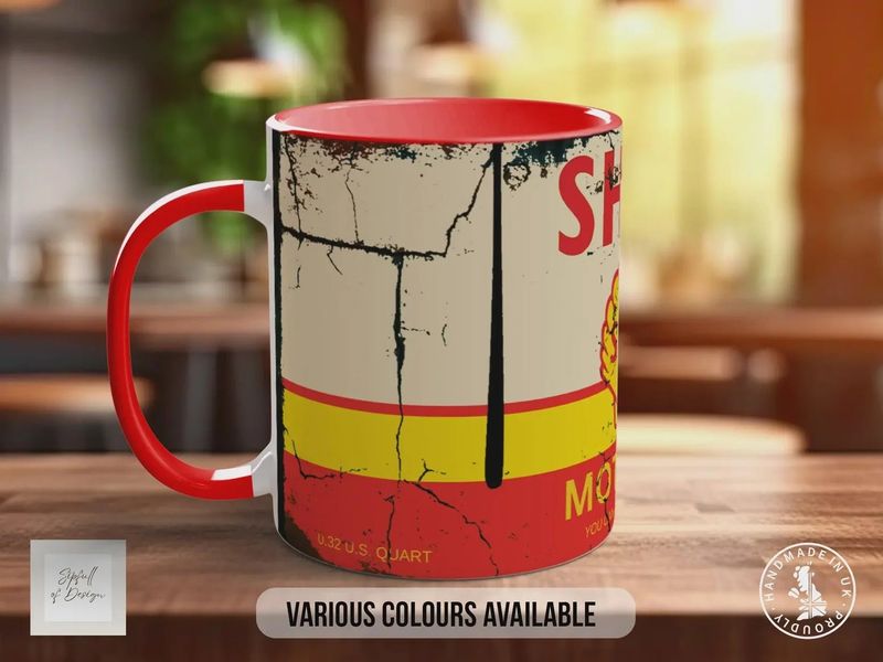 Shell Motor Oil Mug – Vintage Petrol Can Gift