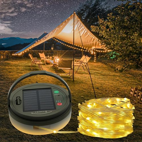 （22 meters ultra-long range, 12-hour battery life）Stop buying disposable batteries! Solar Outdoor Camping Light IPX4 Waterproof Hanging Tent LightDual Charging LED Solar Camping Light, IPX6 Waterproof, Long Lasting, Can Charge Phone, Hanging Tent Lamp