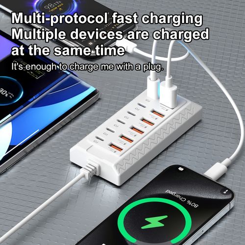 12-Port 25W USB-C Fast Charging Station