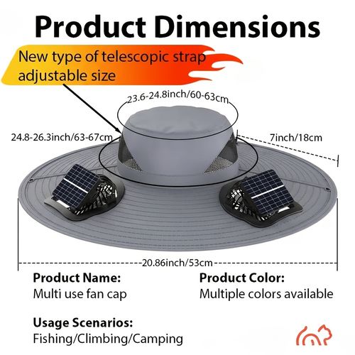 Solar‑powered fan hat