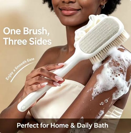 3‑in‑1 Long‑Handle Bath Brush, Bath Ball Back Scrubber
