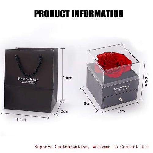 Rosa de presente em caixa de acrílico Entrega em casa, pagamento na entrega