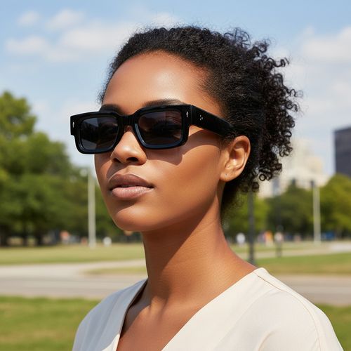 Small Frame Rivet Square Sunglasses - Premium Finish