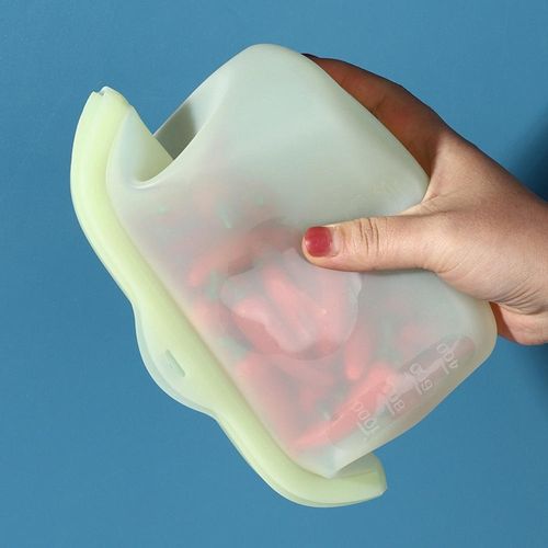 New Silicone Food Preservation Bag, Stand-up & Reusable, Sealed Kitchen Storage Bag for Fruits and Vegetables, Food-grade Safe Material, Freezer Safe