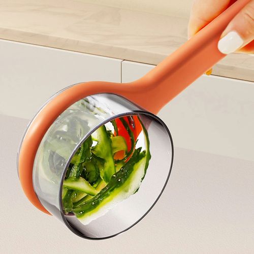 Multifunctional Anti-Splatter Fruit & Vegetable Peeler (Orange) - Food-Grade PP + Stainless Steel, Easy to Clean, with Storage Case.