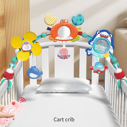 Ocean Animal Stroller Hanging Rattle, Baby Play Gym Bed Bell Rattle, Cartoon Musical Sleep Bed Bell