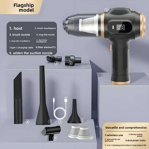 Rechargeable Mini Wireless Handheld Car Vacuum Cleaner, Portable Dry Vacuum for Car and Home