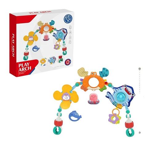 Ocean Animal Stroller Hanging Rattle, Baby Play Gym Bed Bell Rattle, Cartoon Musical Sleep Bed Bell