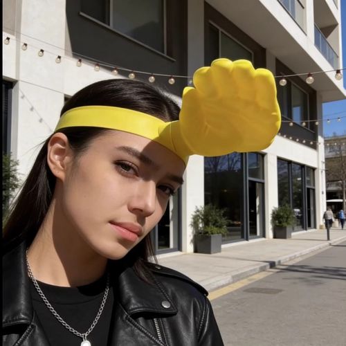 Palm-shaped Headband Sun Hat, Funny UV Protection Hat for Summer Outdoor Use