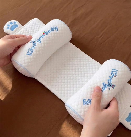 Baby Pillow Natural Millet Filling Adjustable Width Soft Breathable Cotton Newborn Comfort Pillow