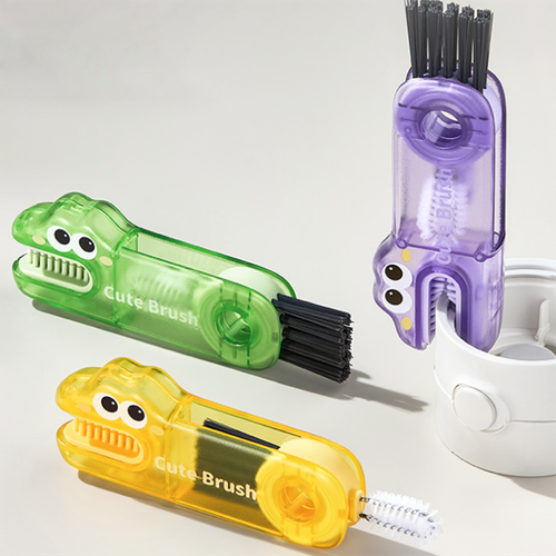 3-in-1 Cup Cleaning Brush, Multifunctional Cleaning Tool for Tumblers, Baby Bottles and Lid Gaps, U-Shape Groove Cleaning Brush