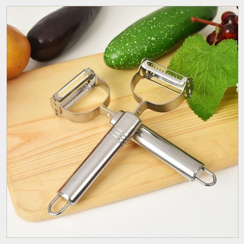 2-in-1 Multifunctional Stainless Steel Peeler, Grater & Slicer, Suitable for Shredding and Slicing Fruits and Vegetables