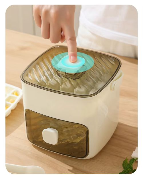 Double-layer press-type ice cube tray, food-grade household ice-making box, easy to release ice cubes