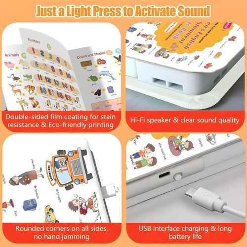 Newest Multi-Functional Electronic Learning Book for Kids Early English Musical Audio Educational Story Book