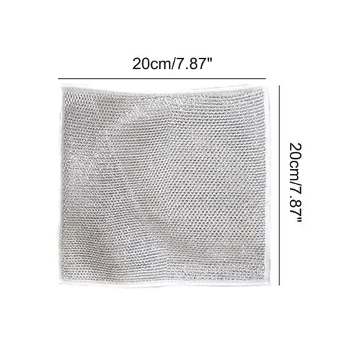 Buy 1 get 20 pieces in total. Double Layer Silver Wire Dish Cloth - Multi-purpose cleaning cloth for degreasing and decontamination of kitchen stoves and stainless steel.