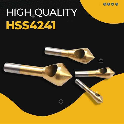 🔥Titanium Coated Countersink Chamfer Tool (4 pcs)