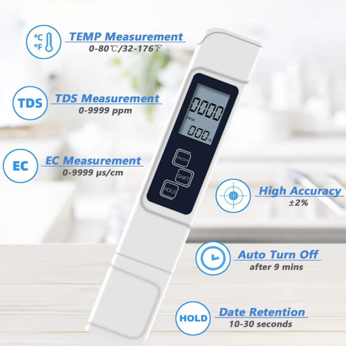 2026 All-New 4 in1 Tds Meter Digital Water Tester