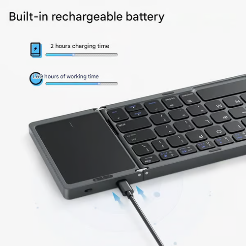 Foldable Bluetooth keyboard with touchpad