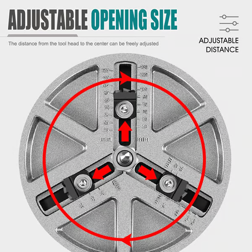 Adjustable punch saw tool for drilling