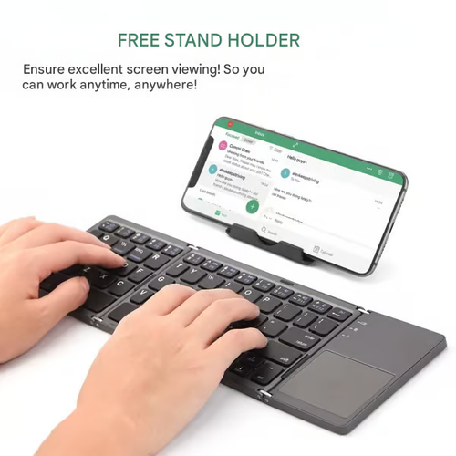 Foldable Bluetooth keyboard with touchpad