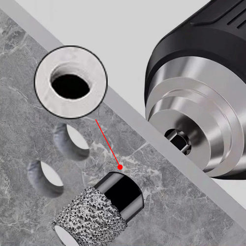 Tile dry drilling