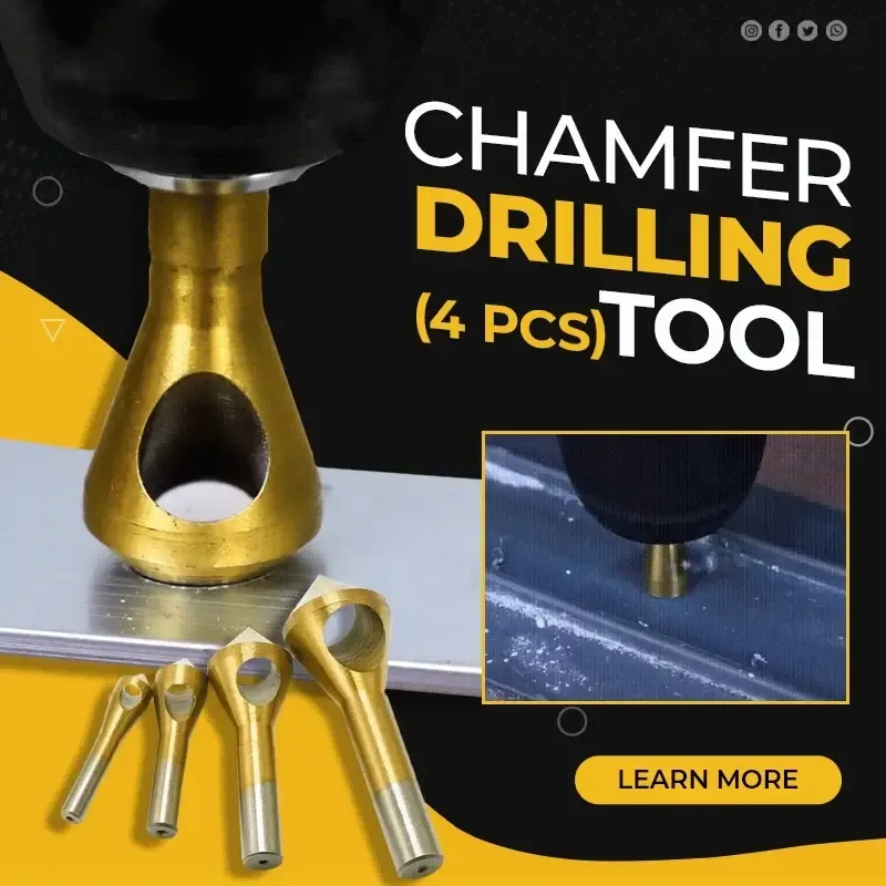 🔥Titanium Coated Countersink Chamfer Tool (4 pcs)