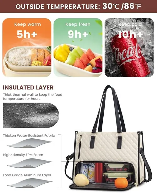 👨‍👩‍👧‍👦💼 The Ultimate 3-in-1 Tote Bag – Where Elegance Meets Functionality! 🎀🍽️