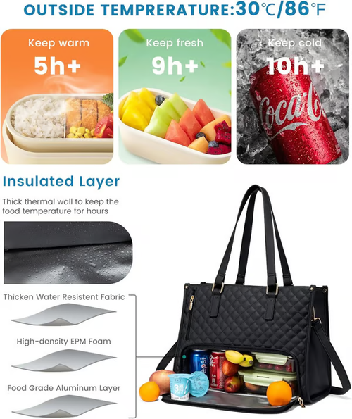 👨‍👩‍👧‍👦💼 The Ultimate 3-in-1 Tote Bag – Where Elegance Meets Functionality! 🎀🍽️