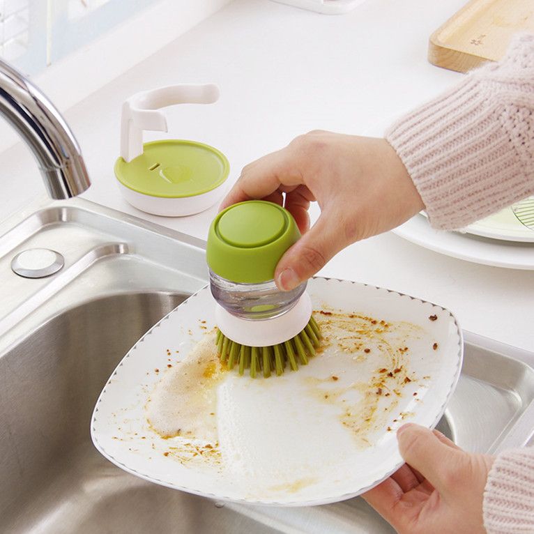 escova de limpeza de cozinha multifuncional com dispensador de sabão