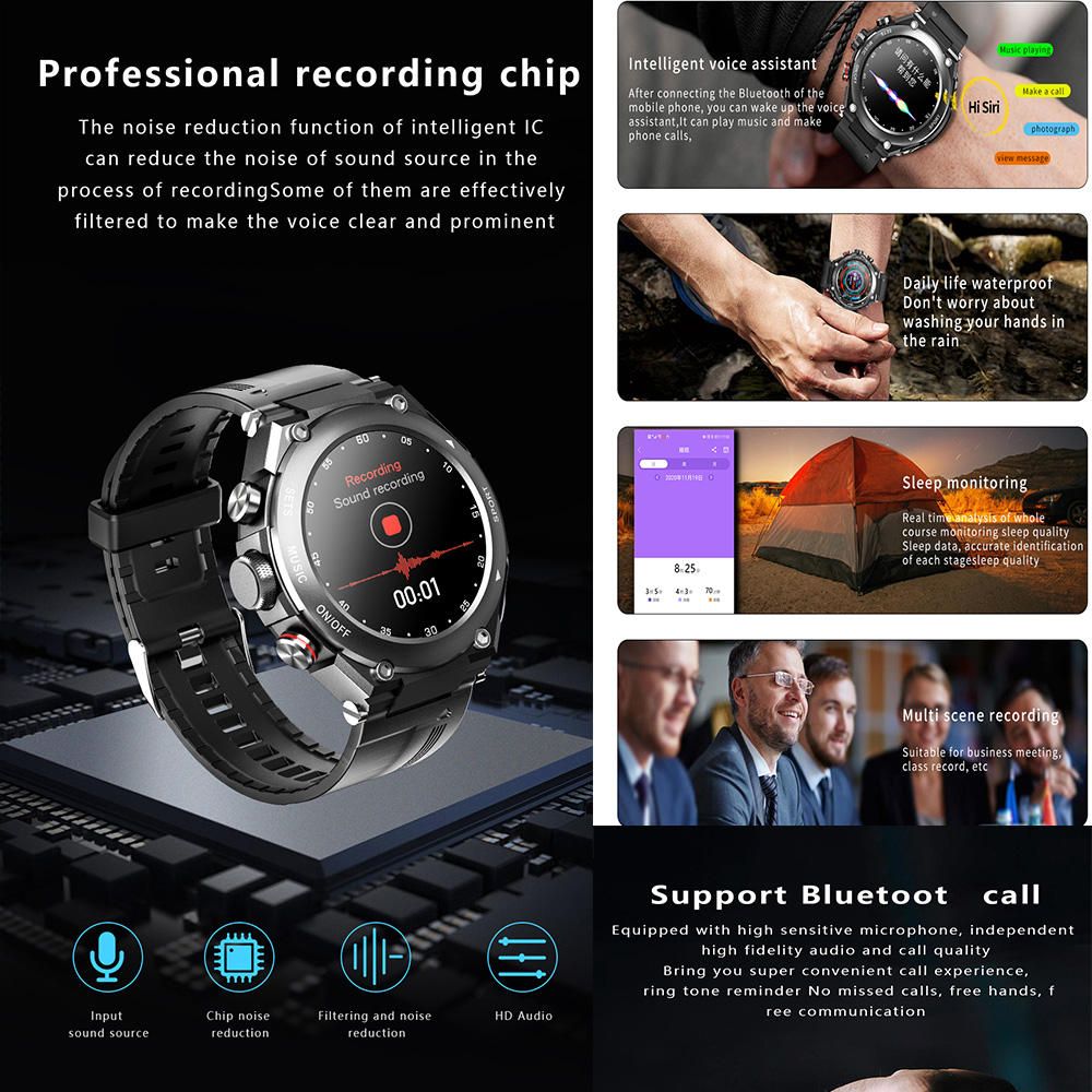 Smartwatch T92, smartwatch sem fio tws, fones de ouvido, vestível